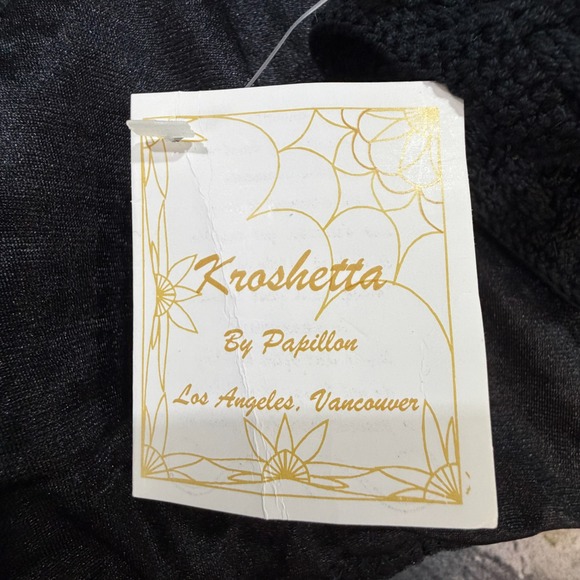 Bohemian Crochet Halter Crop Top Festival Coachella Summer Black Small Handmade - Picture 10 of 10